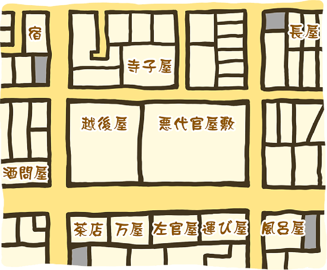 城下町（大通り）MAP